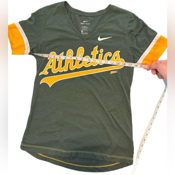 Oakland A’s Nike Dri-FIT Dark Green V-Neck Tee - Picture 8 of 10